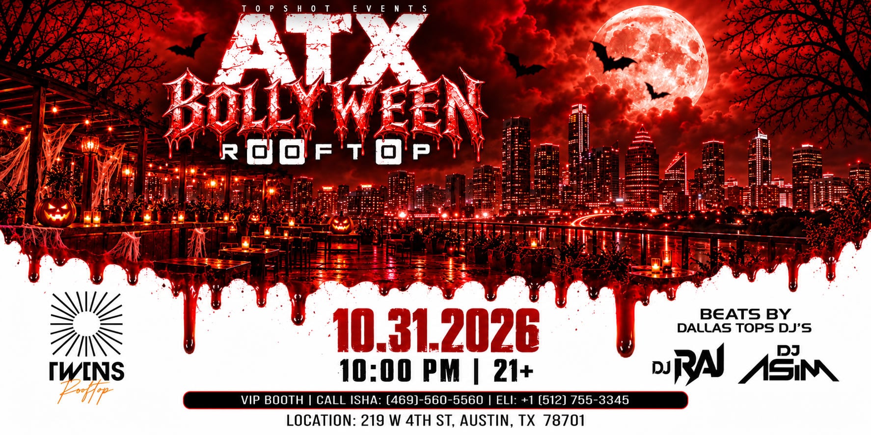 ATX BOLLYWEEN | Halloween Party at Twins Rooftop