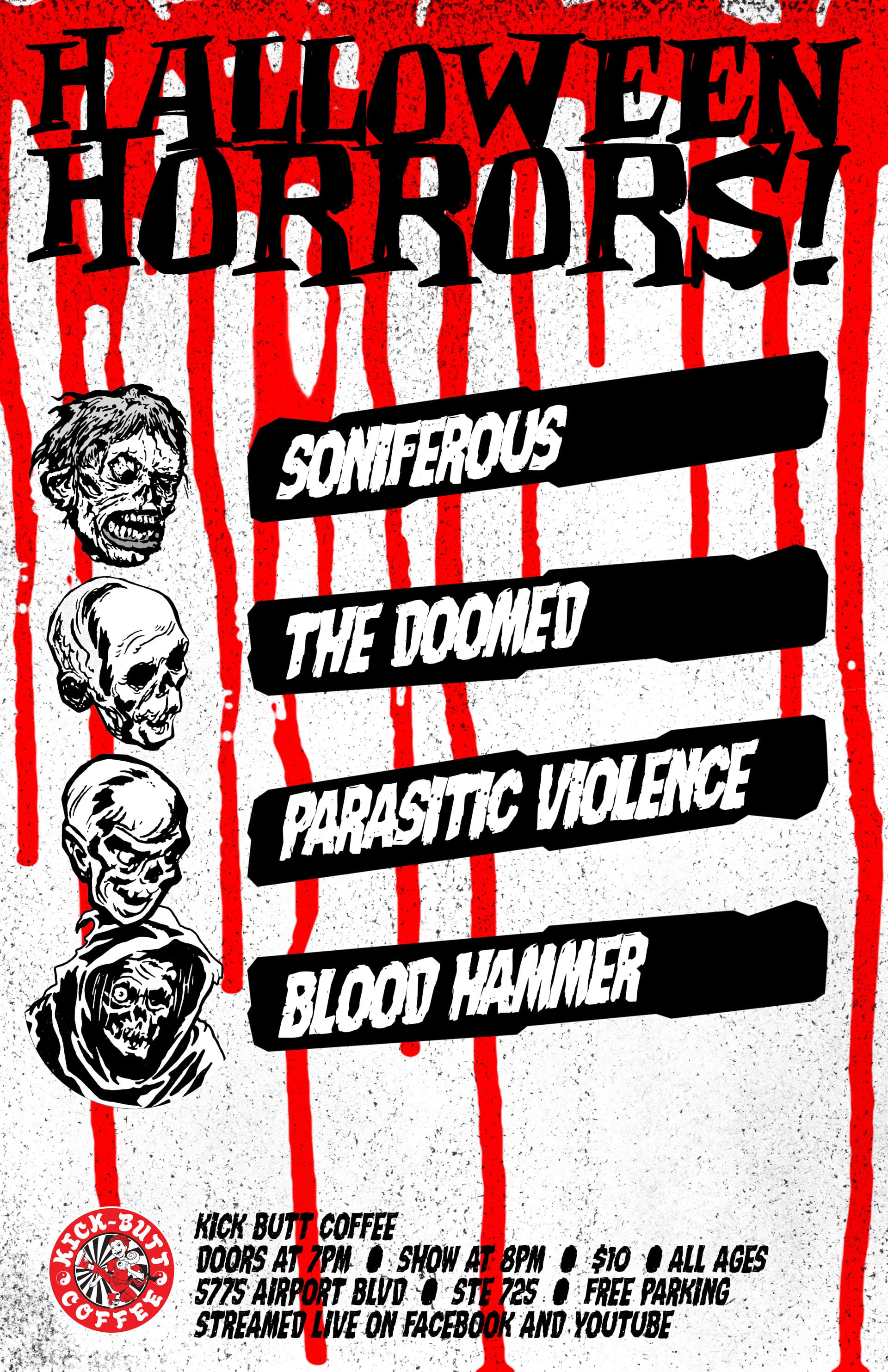 HALLOWEEN HORRORS! LIVE AT KICK BUTT COFFEE!