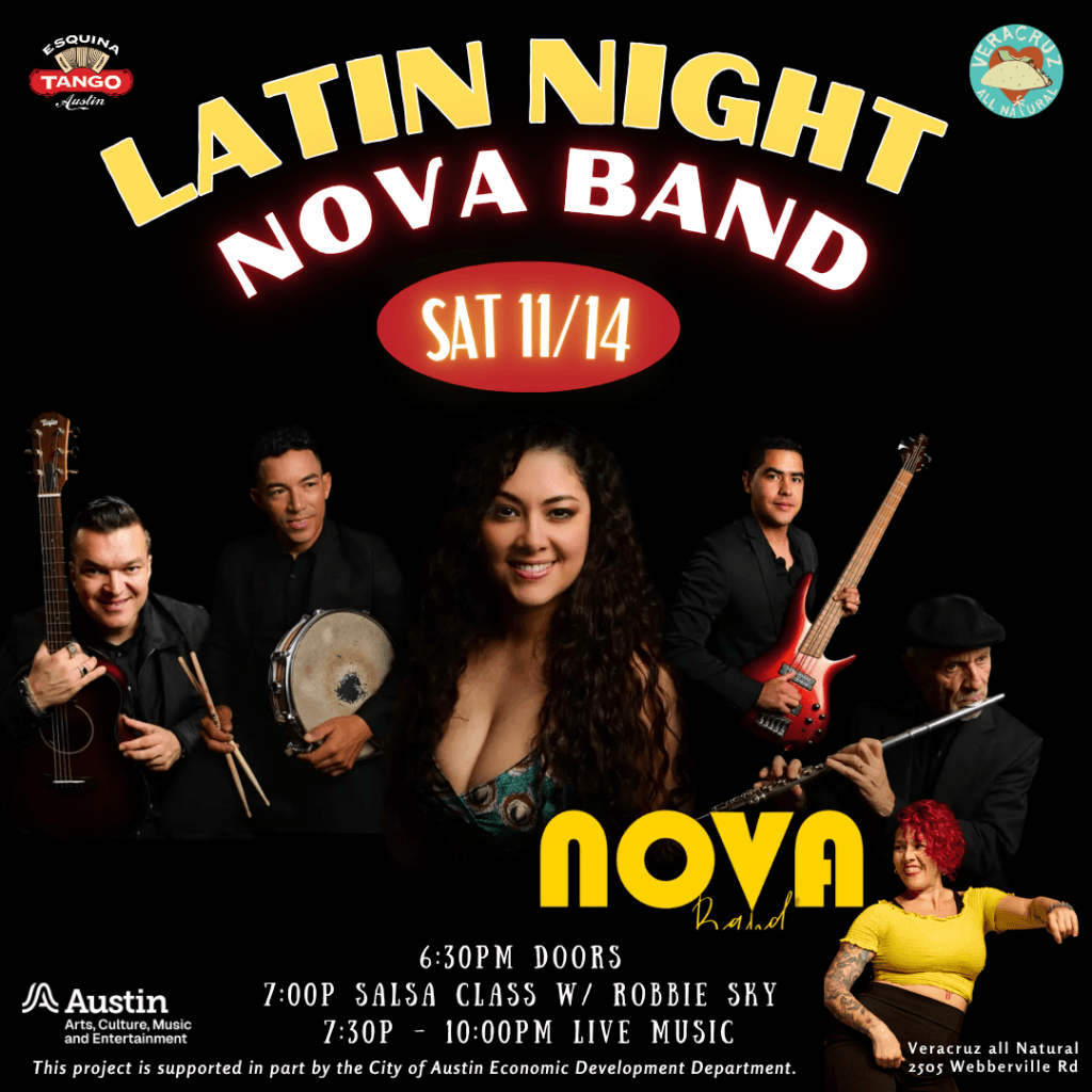 Latin Night at Veracruz with “Nova Banda”  plus Intro Salsa Class