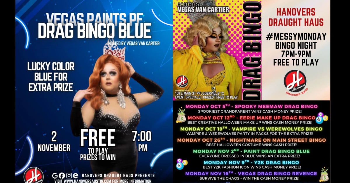 Vegas Paints Drag Bingo Blue at Hanovers Pflugerville