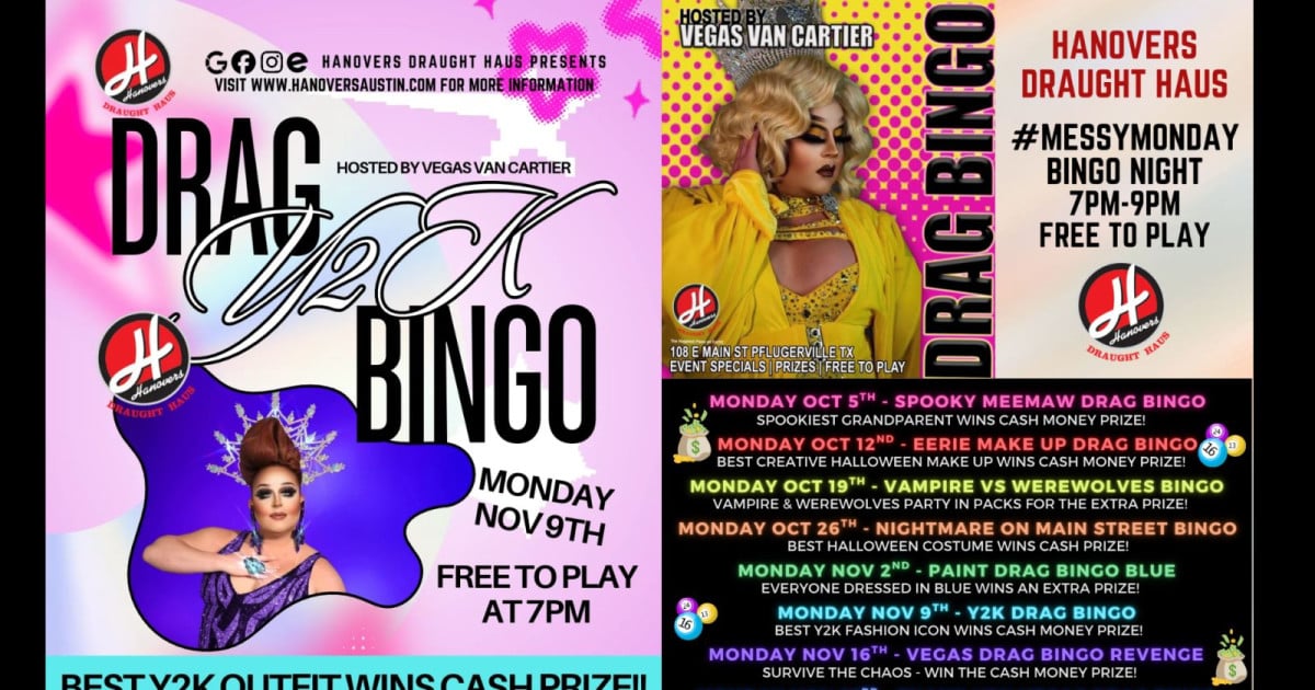 Y2K Drag Bingo at Hanovers Pflugerville