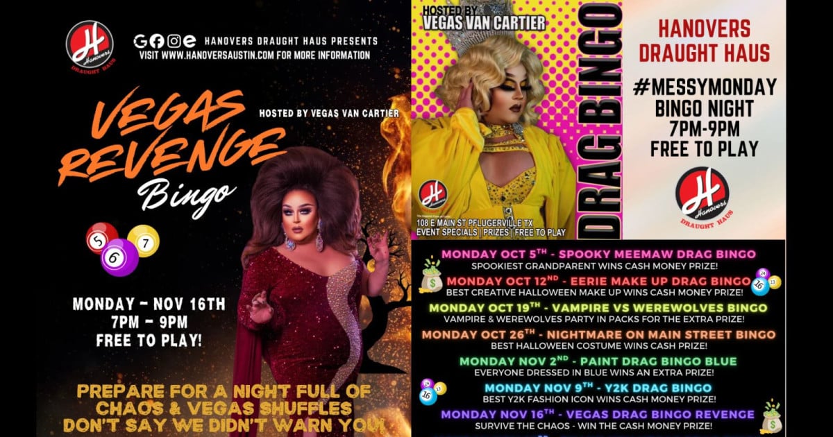 Vegas Drag Bingo Revenge at Hanovers Pflugerville