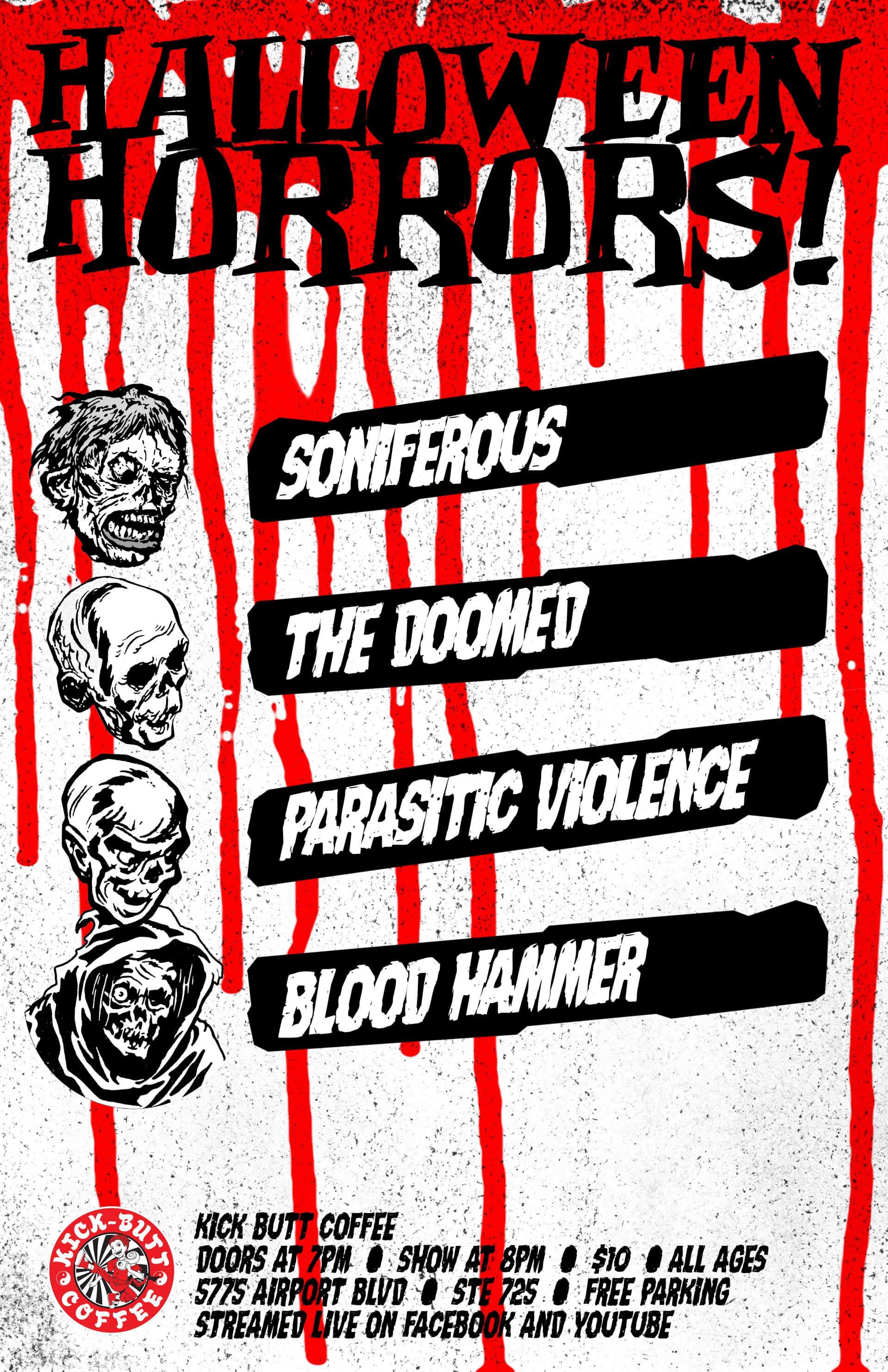 HALLOWEEN HORRORS! LIVE AT KICK BUTT COFFEE!